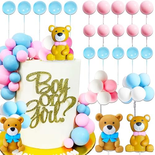 JeVenis Teddy Bear Cake Decoration Stars Decoration Baby Shower Cake Decoration Teddy Bear Birthday Party Supplies Teddy Bear Birthday Decoration