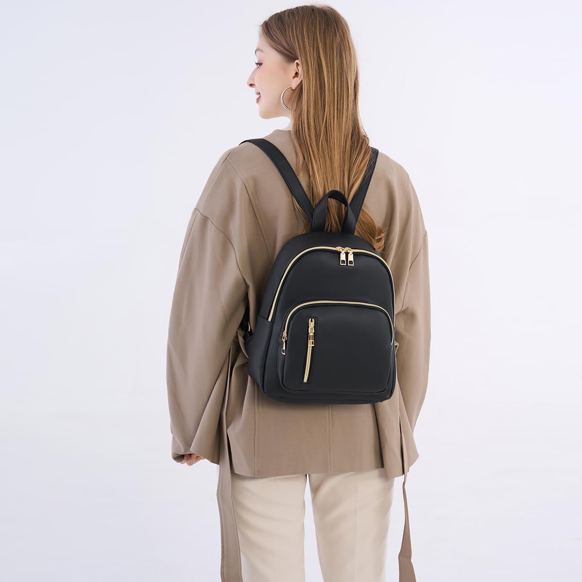 Women Mini Backpack Purse PU Leather Anti-theft Backpack Ladies Fashion Casual Travel Daypack Rucksack - Image 3