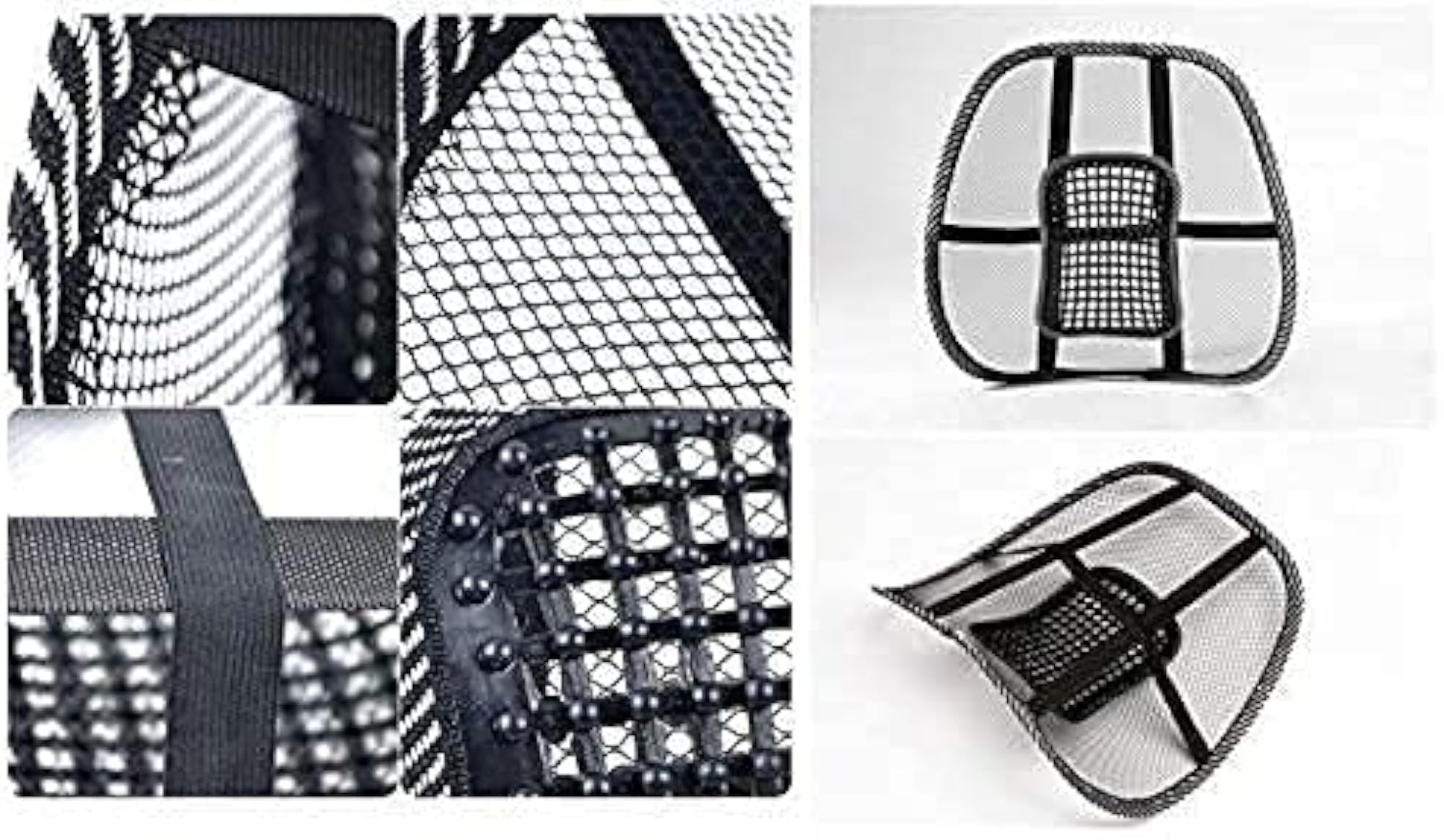 Ventilation Back Rest with Lumbar Support Mesh Cushion Pad