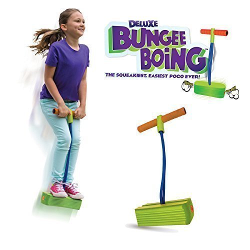 Geospace Jumparoo Deluxe Bungee Boing Foam Bouncing Toy - The Squeakiest, Easiest Pogo