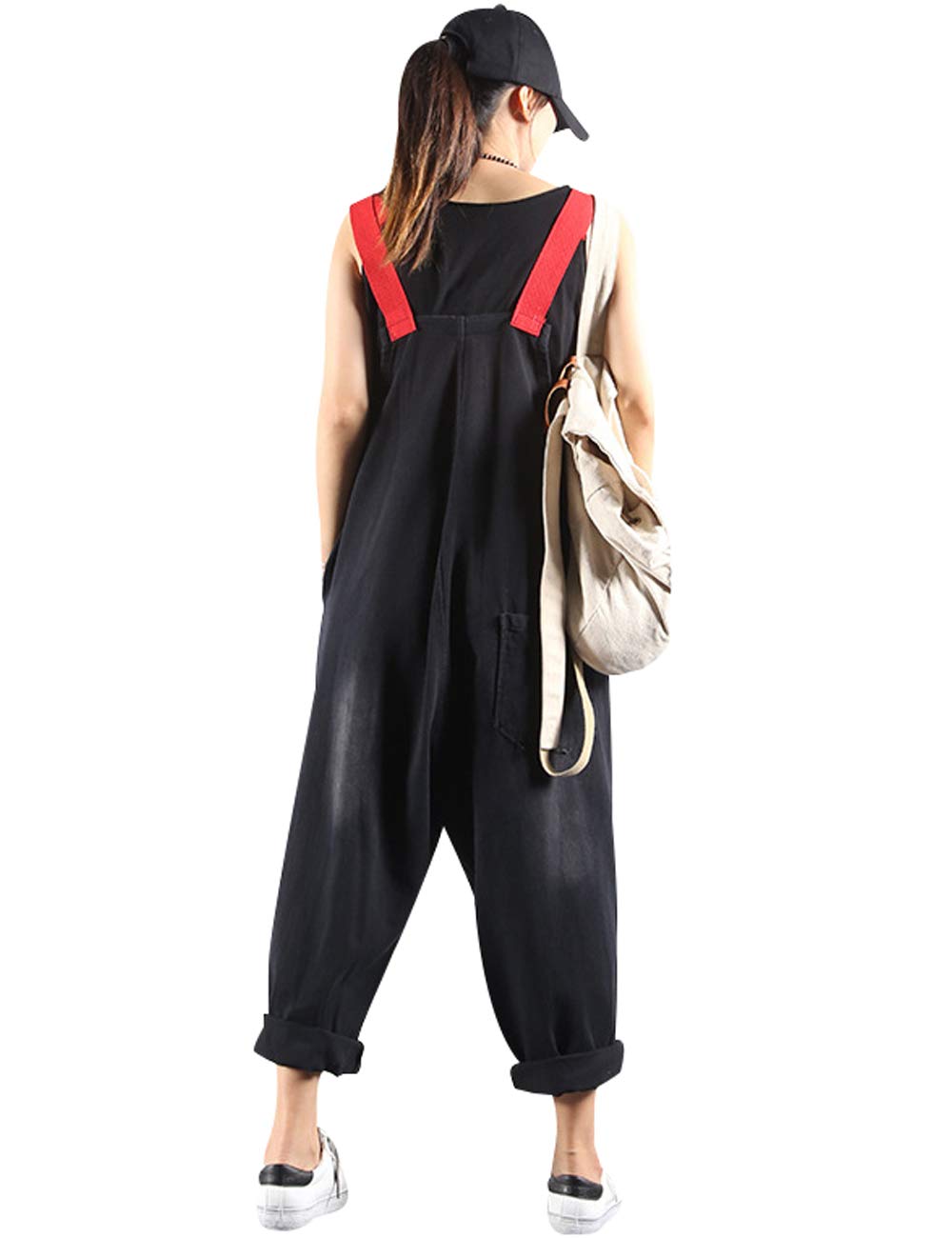Damen Jeans Latzhose Ärmellos Overalls Jumpsuits