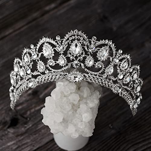 Sweetv Crystal Silver Wedding Crown For Women - Rhinestone Queen Tiara For Princess, Birthday, Prom, Pageant, Quinceanera, Costume Hair Accessories #TOP5