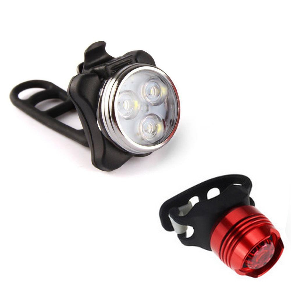 GoldenChuan Bicycle Light Set Rechargeable LED Bike Light Bicycle Lamp Set Front Light Tail Light USB