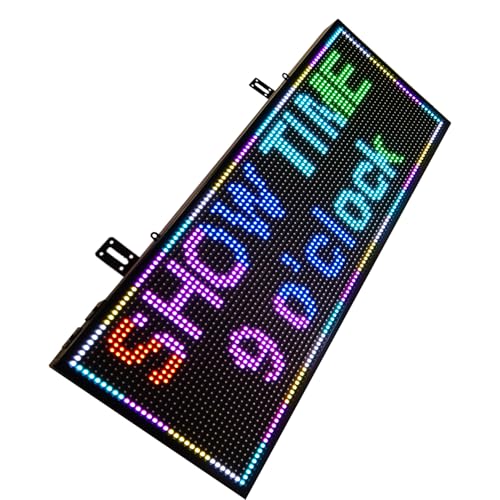 P10 Programmierbares LED-Schild | 96x32 cm SMD-Digitaldisplay mit Neon-Optik | 4000cd/m² Hochhelle| IP65 Allwetter Werbeschild Für Werbetafeln, „Geöffnet“-Schilder & Wohndekoration