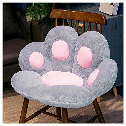 ELFJOY Comfy Chair Cushion Plush Cat Paw Cushion Lazy Sofa Seat Cushion Cozy Floor Cushion Seat Pillow Gift for Girl (7060cm, Grey)