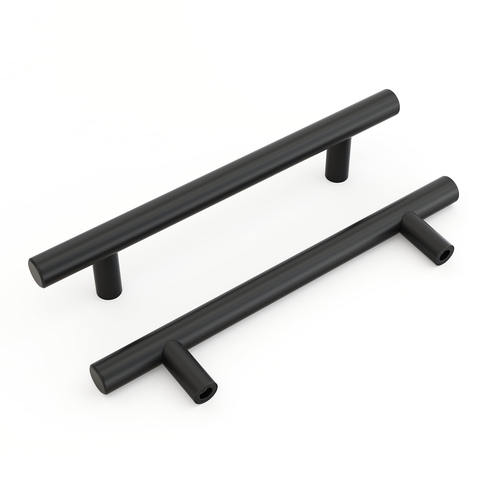LONTAN 12 Pack Black Kitchen Cupboard Handles 128mm Black Drawer Handles Stainless Steel Kitchen CabinetPulls for Wardrobe Suitable for Bathroom, Bedroom, Living Room