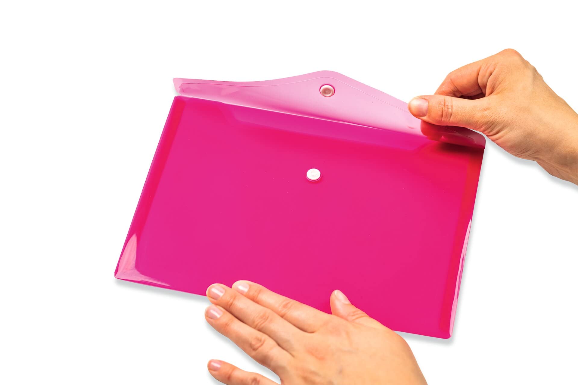 HERMA 20058 Document Wallets A5 Transparent Pink Pack of 5 Small Transparent Pockets Envelopes with Press Stud Fastening - Image 3