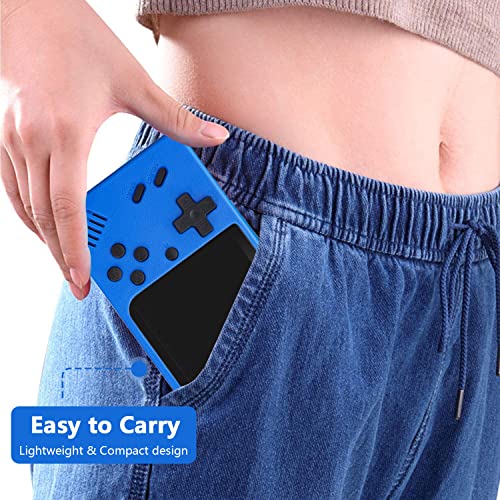 Handheld Game Console for Kids Adults, Game Boy Portable Retro Game Console with 500 Classic Arcade Video Games 3 Inch Color Screen, 1020mAh Rechargeable Support TV Connection & Two Players (Blue) - Thumbnail 5