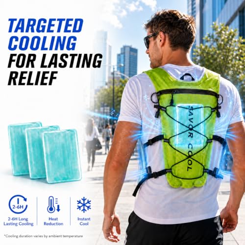 Cooling Hydration Vest with 2L BPA-Free Water Bladder, Running Vest with 3 Removable Cooling Packs, Lightweight Outdoor Pack for Hot Weather, Hiking, Cycling, Training by SAVIOR COOL - Used condition - Image 2