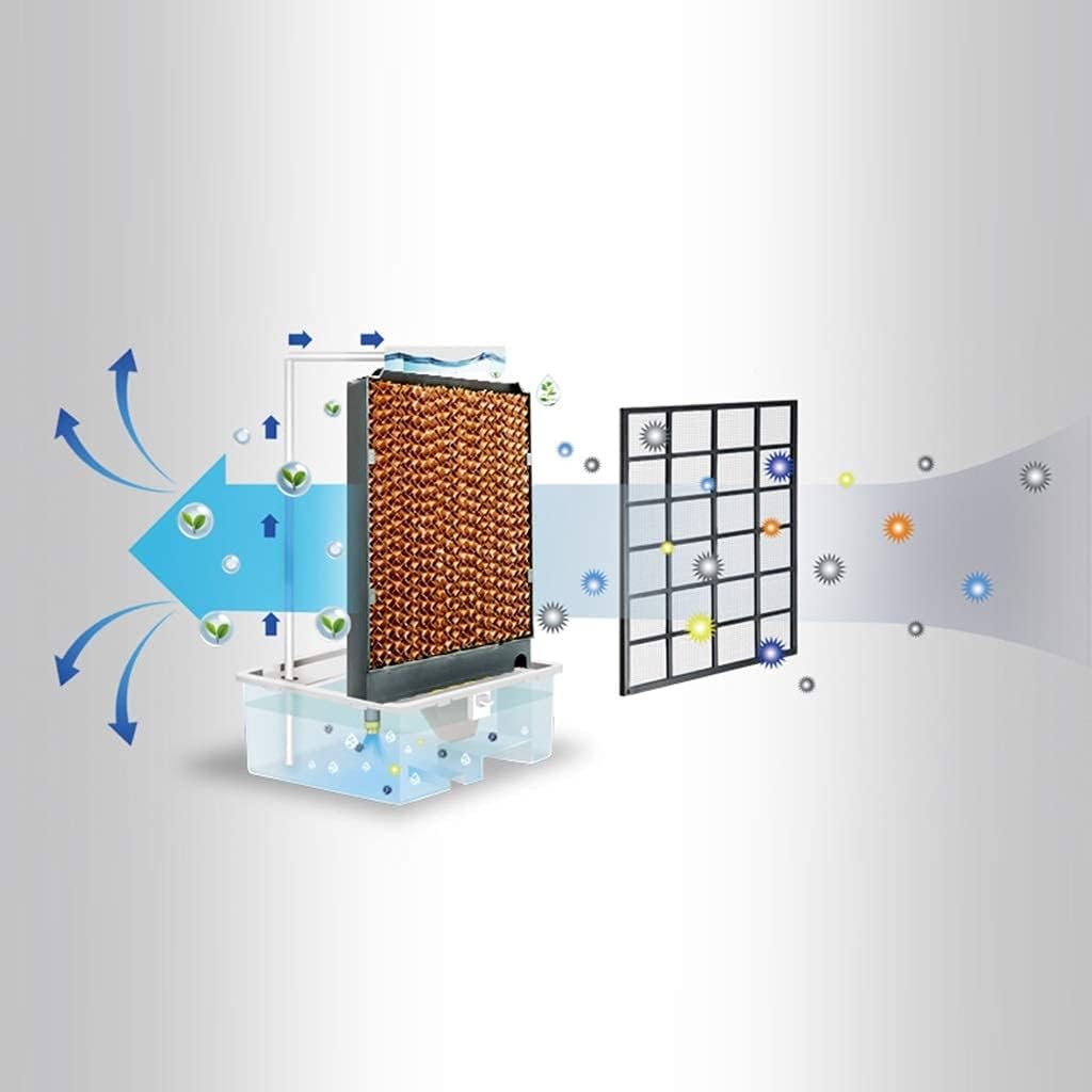 Evaporative Coolers Portable Air Conditioning Unit Cooler with Remote Control and Purifier Humidifier 3 Fan Speeds with Oscillation Function for Home Or Office Use