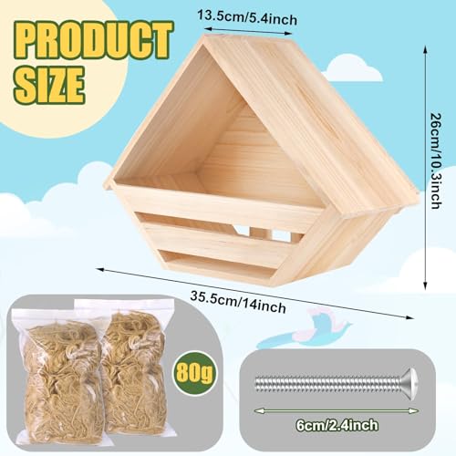 Image of Cedar Dove Nesting Box Mourning Dove Nesting Box Bird Nesting Material Wooden Birdhouse Shelter for Bird Pigeon Nesting Roosting Platform Birdhouse Outdoors Garden Decoration