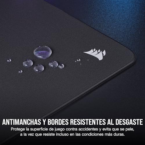 Miniatura 4 de Corsair MM500 v2 Tela Híbrida Alfombrilla de Ratón Grande para Juegos – 45cm x 40cm – Revestimiento a Prueba de Salpicaduras – Bordes Cosidos Antirayas – Base de Goma Antideslizante – Negro