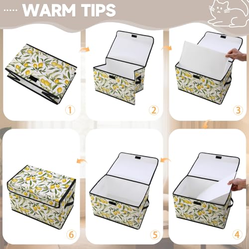 Image of Stackable Storage Bins with Lids,Closet Organizers Fabric Box for Home and Office,Blanket Clothes Organizers,Under Bed Storage Containers 3 Pack