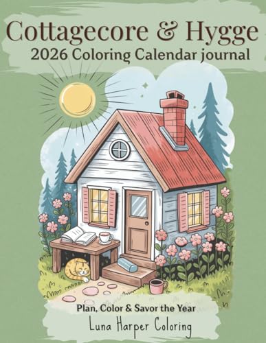 Cottagecore & Hygge 2026 Coloring Calendar: 31 Cozy Cottage-Inspired journal