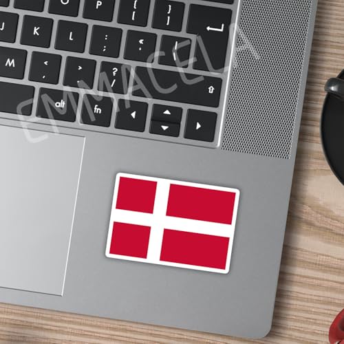 Image of (3PCS) Denmark Flag stickers, Countries Flag Stickers - Waterproof Vinyl Decals For Laptops, Tumblers, Water Bottles, Books, Scrapbooks, Size 3 x 2 Inch