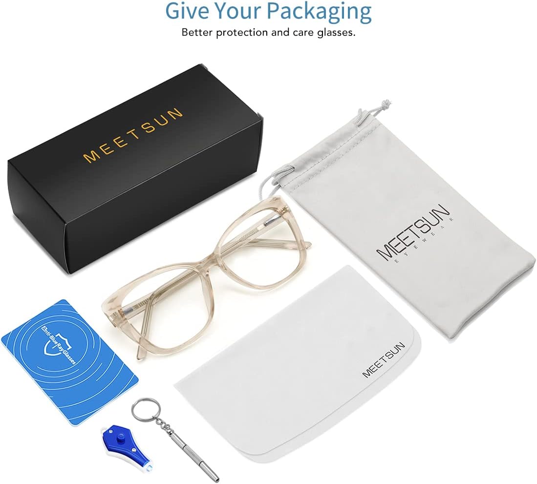 MEETSUN Blue Light Blocking Glasses for Women Anti Eyestrain Filter Blue Ray Oversized Computer Game Glasse - Image 7