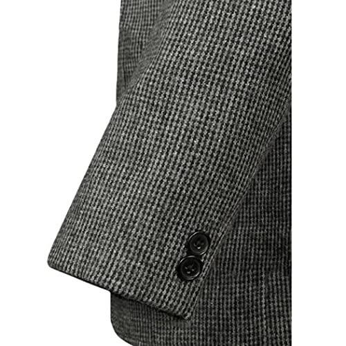 Premium Mens Tweed Houndstooth Dogstooth Slim Fit Tuxedo Prom Wedding Groom Plaid Suits Set Blazer Pants2