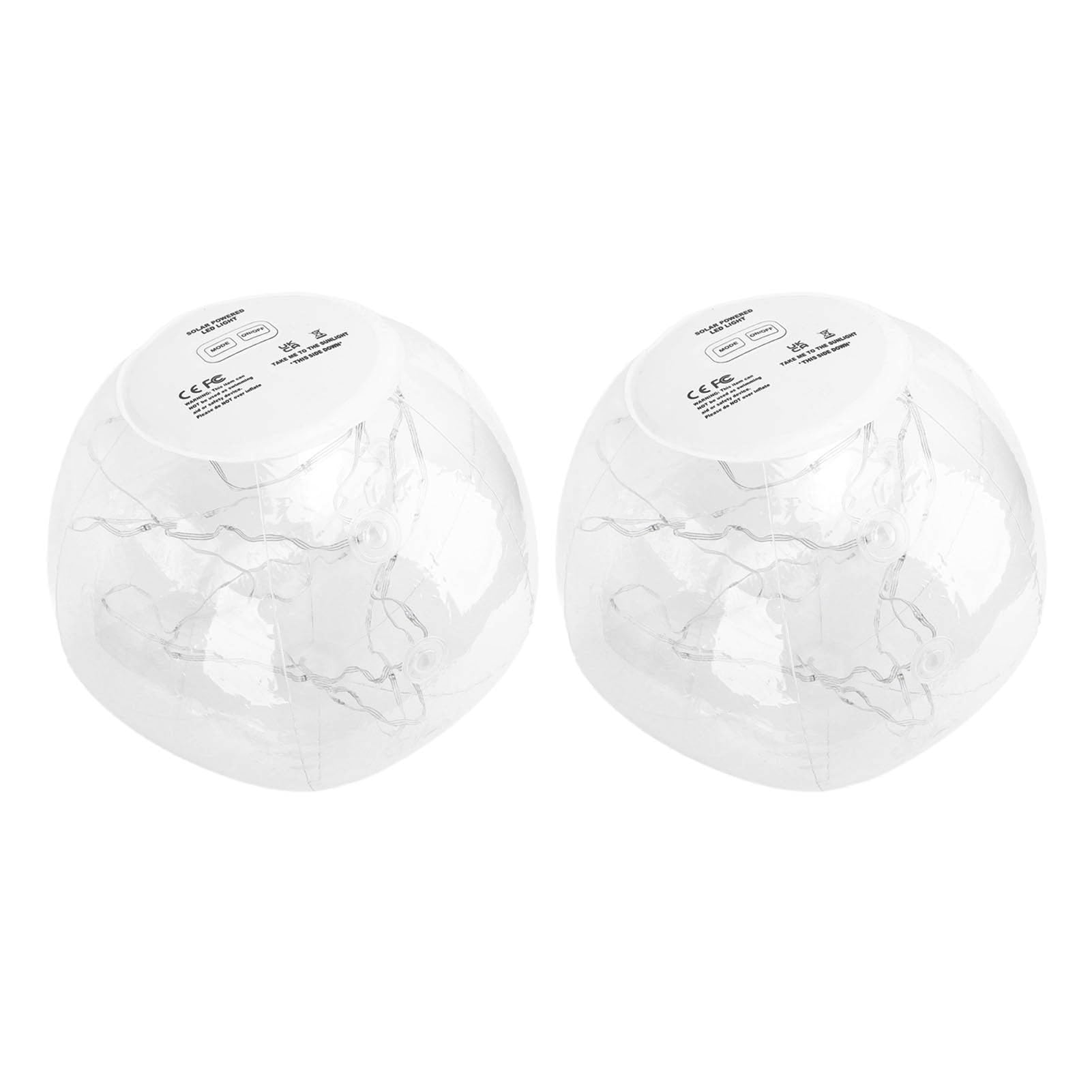 Aramox 2 Pièces Lumières de Piscine Flottantes Boules Lumineuses Gonflables Transparentes à énergie Solaire 13,78 Pouces IP68 étanche 10 à 20H Lueur pour Piscine Plage Cour Fête Fontaine Jardin (Ton