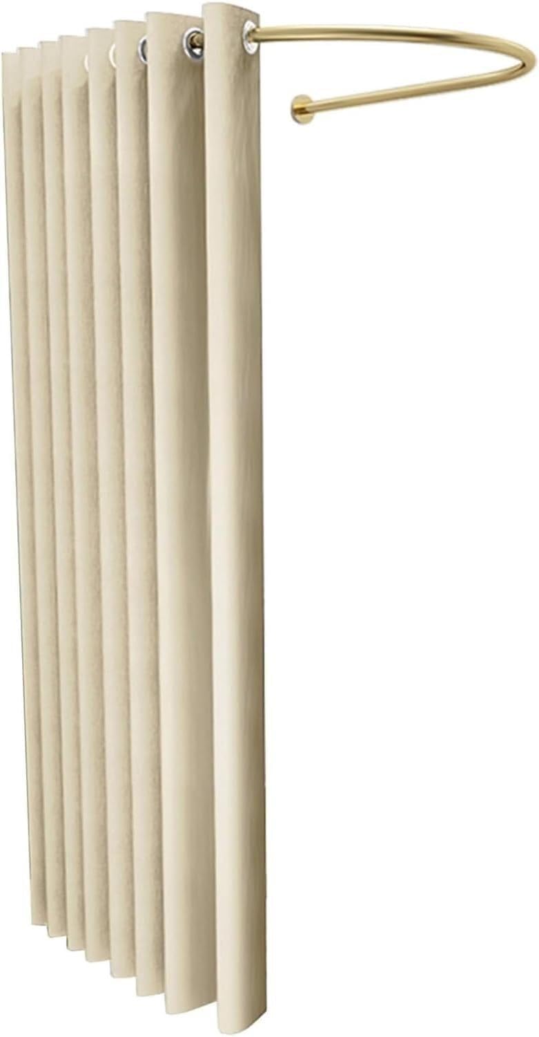 Estante De Exhibición Probador Montado En La Pared con Pantalla De Privacidad De Barra En U, Probador Portátil for Tienda De Ropa/Oficina/Boutique/Tienda De Novias(Beige,100x95cm/39.4inx37.4i)