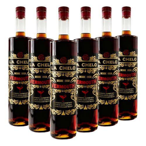 Vinos divertidos: La Chelo Vermut – Vermut rojo español – 15 % vol – Caja 6 botellas 750 ml – Especiado, balsámico y elegante