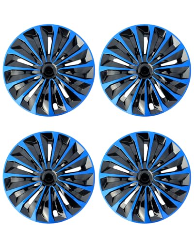 Image of ABX Hubcaps,16 inch hubcaps Set of 4, Wheel Rim Cover ABS Material, Snap On Car Truck SUV Replacement, for Toyota Camry Nissan Mazda etc, Black&Blue