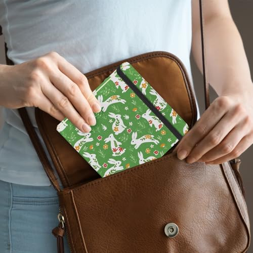 Image of 4.8 inch Pocket Sketch Book,80gsm Hardcover Art Sketchbook for Drawing Journal | Cloth Cover,80gsm Blank Paper,96Sheets,Lay-Flat,Portable Travel Creation Paint Diary Memo Planner,Dry MediaGreen Rabbit