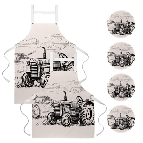 Tablier de cuisine lot de 2 protecteur pour éviter les taches de graisse