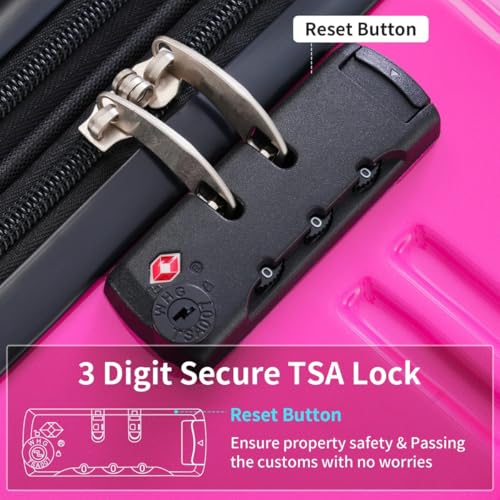 Hardshell Luggage Sets 3 Piece Gradient Color Expandable Suitcase with Spinner Wheels and TSA Lock Lightweight 20" 24" 28"-Multi Blue4