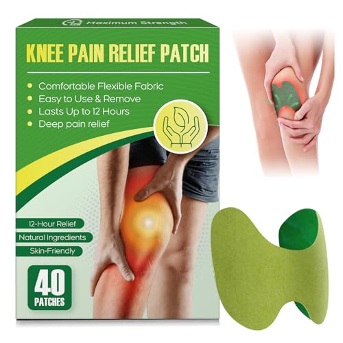 Uposiut Knee Pain Relief Patches - 40 Count Pain Patches for Back, Neck,Elbow, Shoulder, Knee - Maximum Strength Pain Relief Patches -12 Hours Pain Relief-099