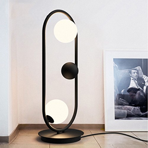 Lampadaire Lampadaire, Europe du Nord Lampadaire à poser Living Room Lampadaire à poser ovale en verre G4 LED