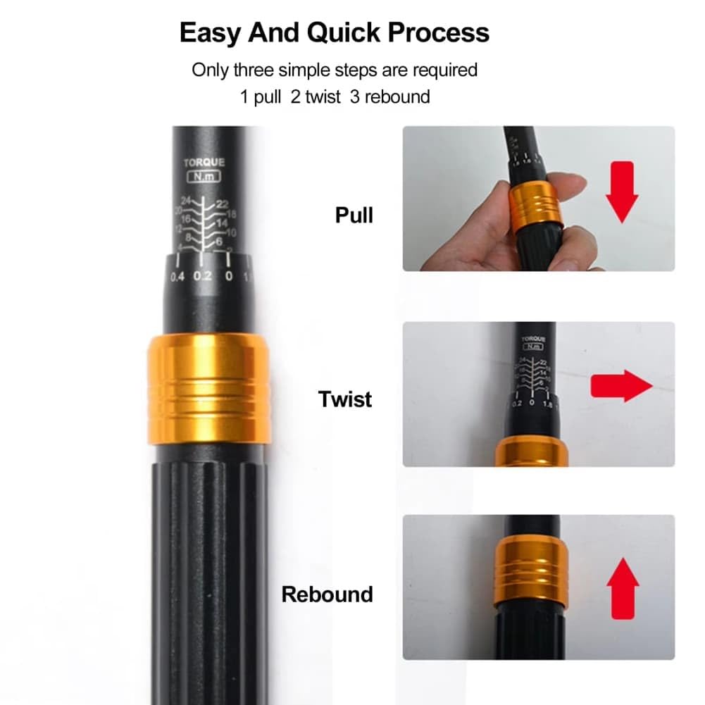 Set di chiavi dinamometriche, 2-24 Nm, con cricchetto a 72 denti, kit da 15 pezzi per riparazione bici, moto, auto