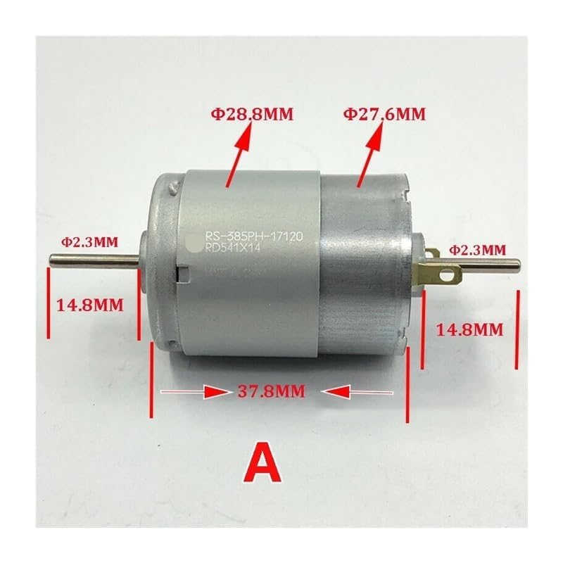 POWTAXBJGD RS-385PH-17120/16140 Electronic Starter DC12V 18V 24V 30V High Speed High Torque Dual Shaft(Khaki)