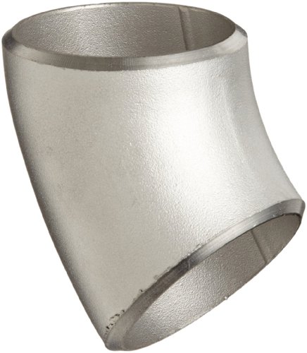Stainless Steel 304/304L Butt-Weld Pipe Fitting, Long Radius 45 Degree Elbow, Schedule 40, 1/2" Pipe Size