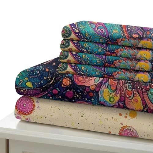 Housse de Couette Flamant Rose Microfibre Résistante Anti-Pli Parure de Lit 200x200