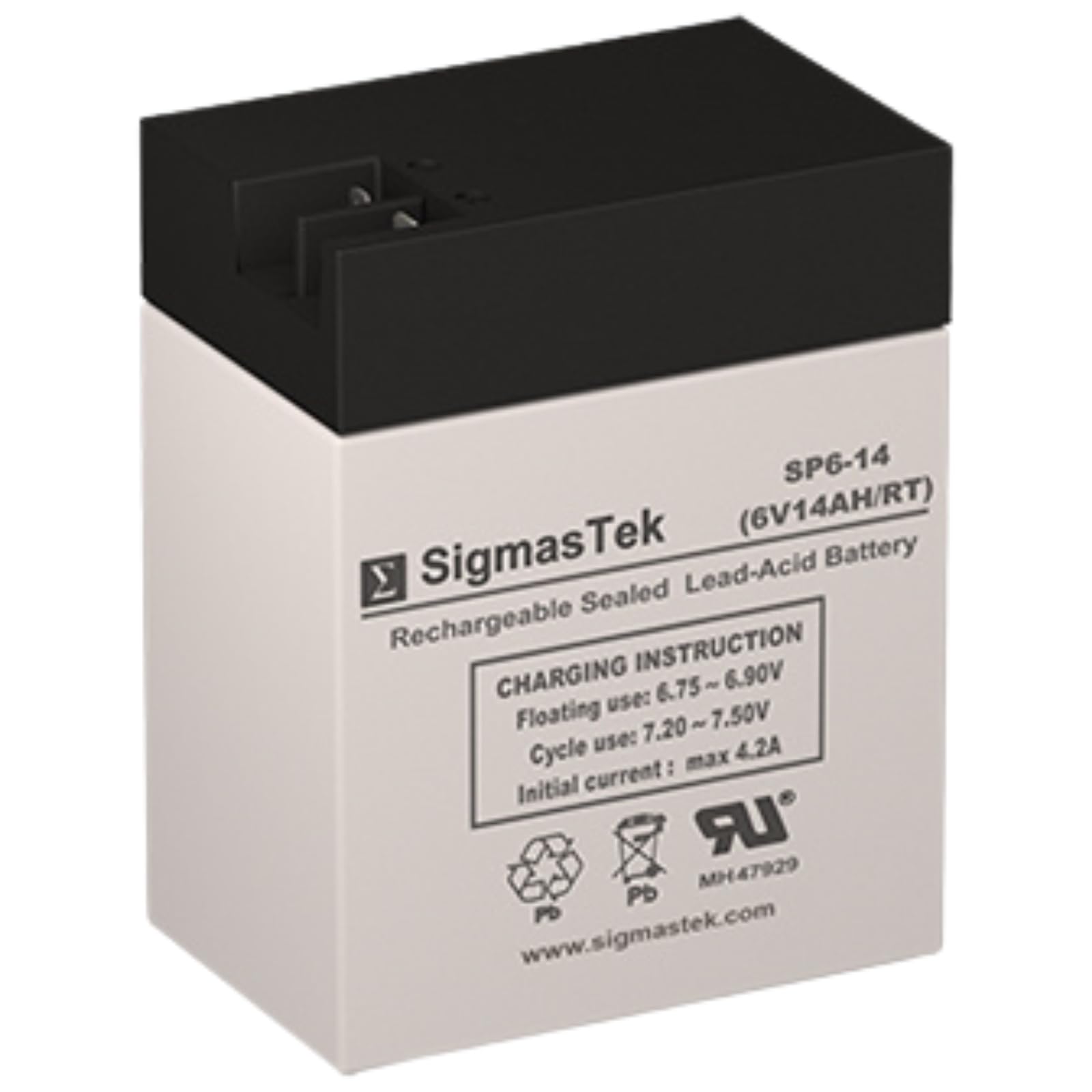 SigmasTek Parmak DF-SP-LI 6V Solar-Pak Fence Charger Compatible Battery, 6V 14Ah RT SP6-14 (RT)