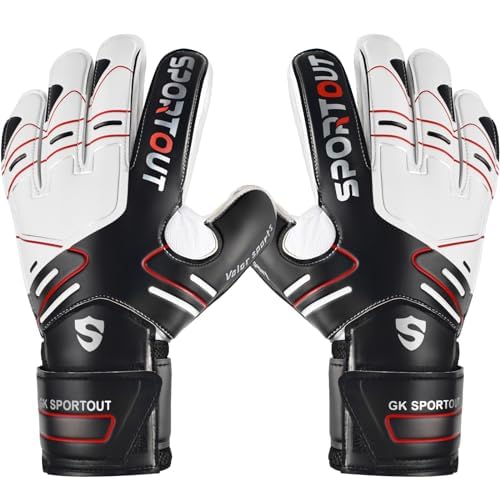 Sportout Youth&Adult Goalie Goalkeeper Gloves,Strong Grip for The Toughest Saves, with Finger Protect & 4+3MM Latex to Give Splendid Protection to Prevent Injuries,4 Colors