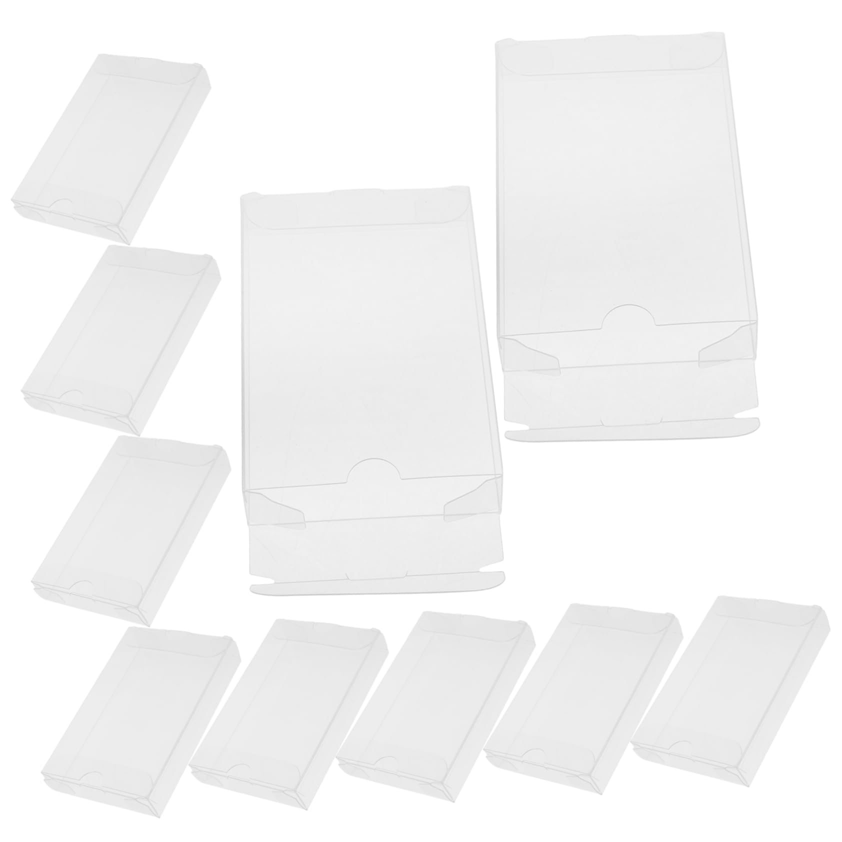 ERINGOGO 10pcs Clear PVC Cassette Tape Storage Box Audio Tape Protector Stackable Design for Home and Travel High Transparency Display Case for