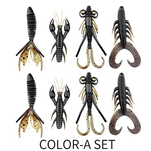 Spinpoler 8pcs/Lot Soft Plastic Creature Softs Vibrant Colored Fishing