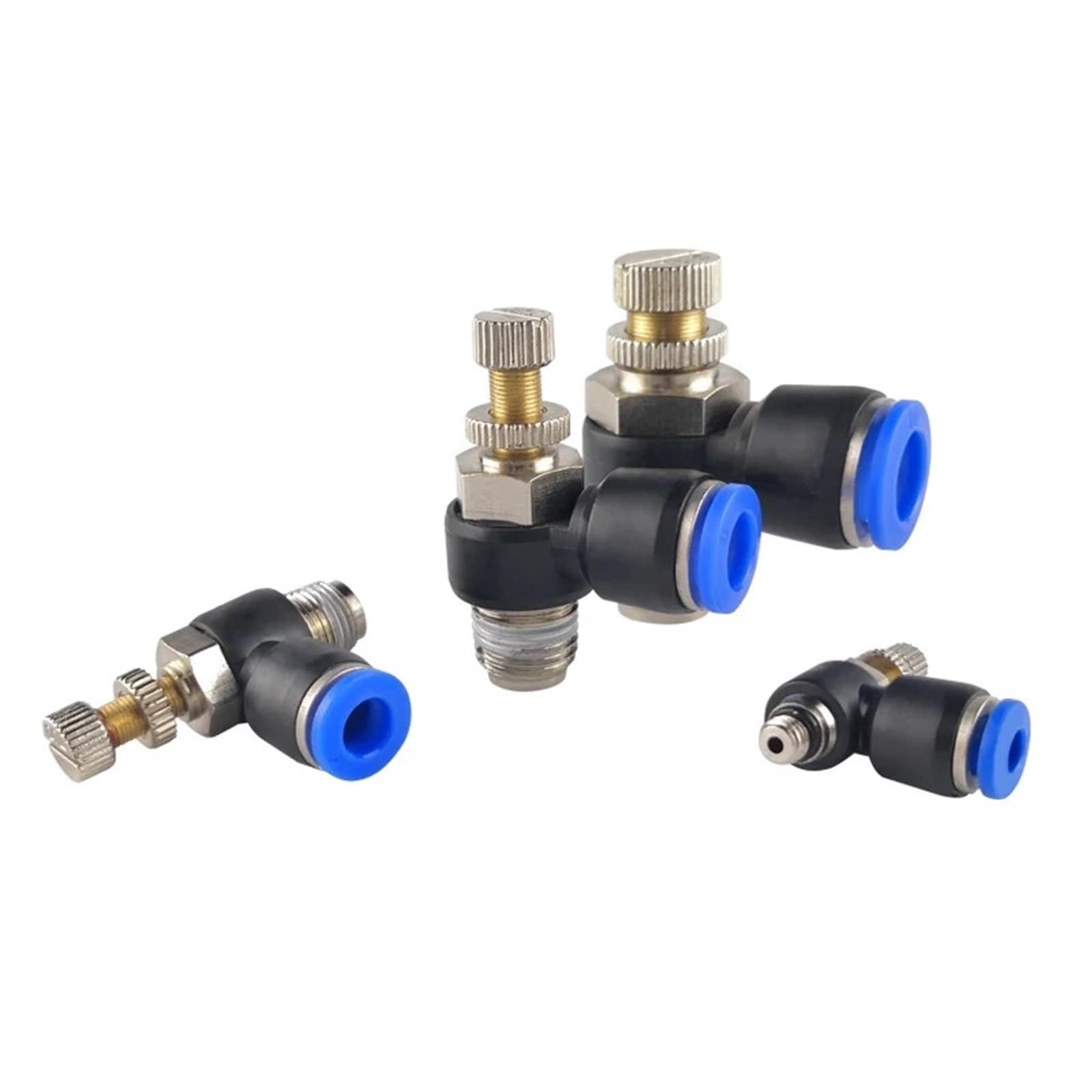 Pneumatic Quick Connect Connector SL 4 6 8 10 12mm M5 1/8 1/4 3/8 1/2 Air Speed Regulating Valve Accelerator 5Pcs(SL12-02)