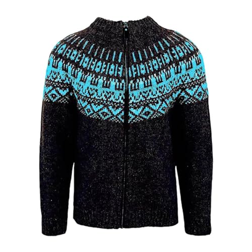 Veste en tricot polaire pour homme confortable à col montant et fermeture éclair