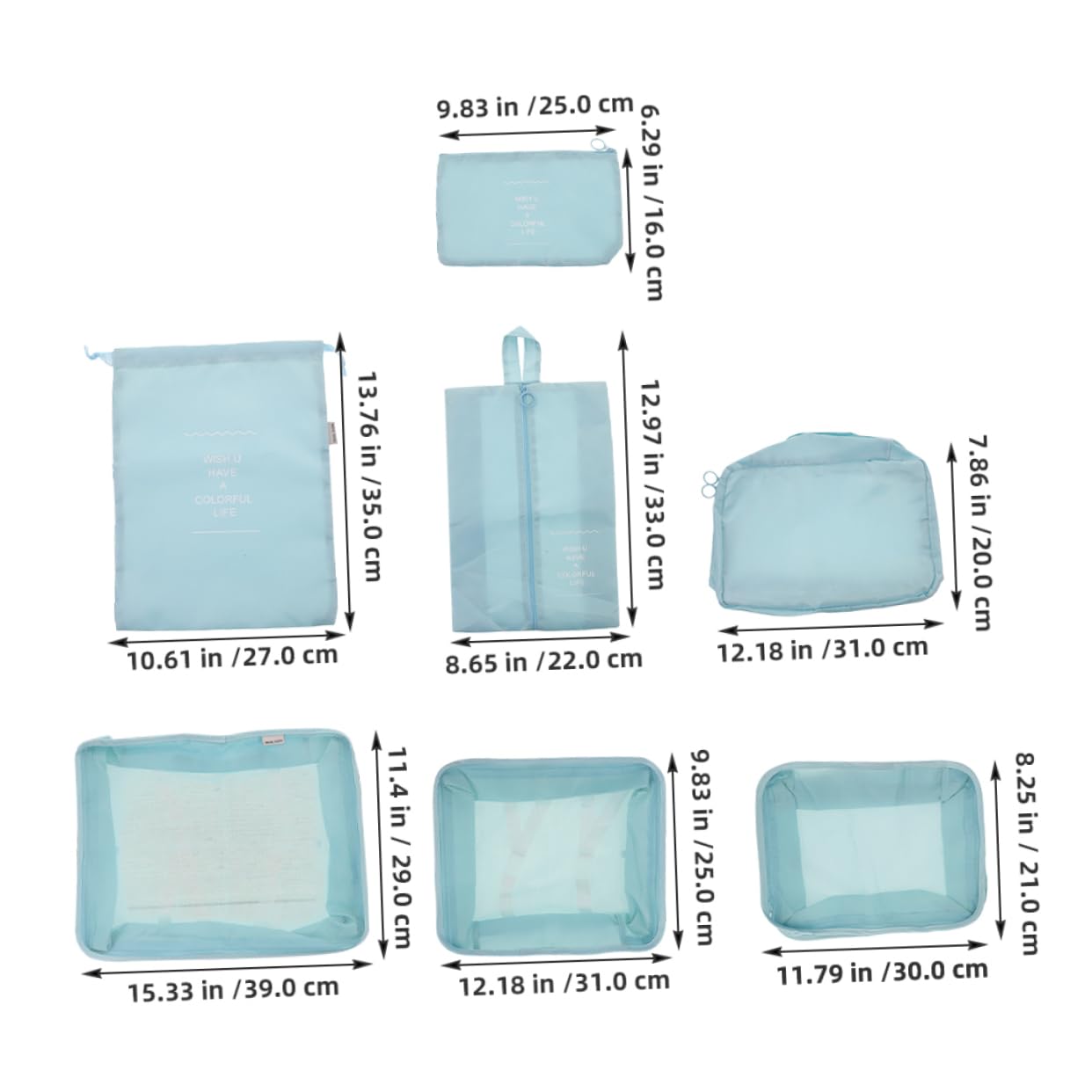 Didiseaon 14pezzi Cubi per Imballaggio Compressione Set Organizer per Valigia Borse da Viaggio Organizzatori Leggeri Salvaspazio per Vestiti Articoli da Toeletta Impermeabili Tracolle