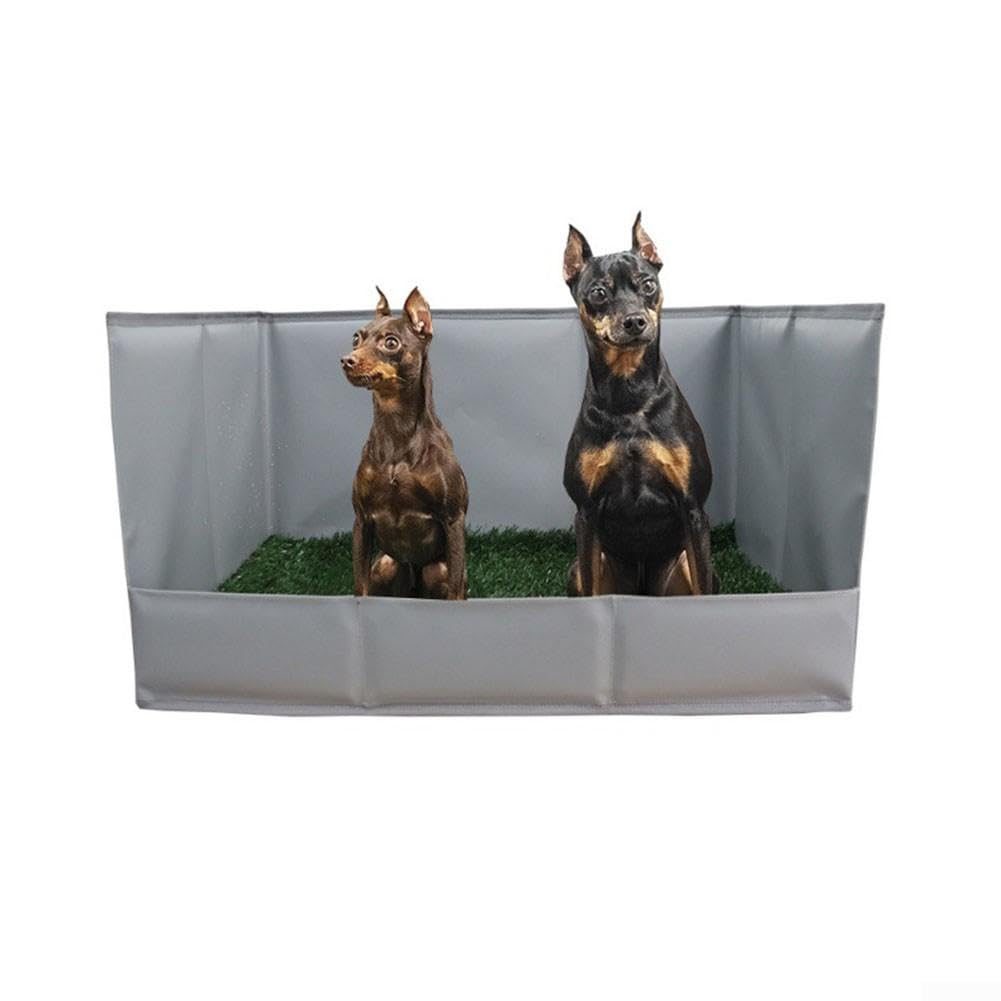 Pot pour chien en gazon artificiel avec contrôle des odeurs (gris, taille S | Contrôle avancé des odeurs, herbe artificielle ultra absorbante, draine l'urine vers le plateau, réduit efficacement les