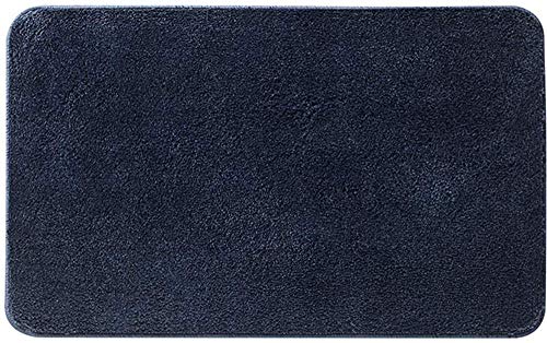 Tappeto Bagno Microfibra Tappeti per Bagno Tappeto Antiscivolo da Bagno Assorbente Tappeti da Bagno Morbida Tappetino Bagno Shaggy Tappetini per Il Bagno Lavabili in Lavatrice,Blu Scuro,30 x 50 cm