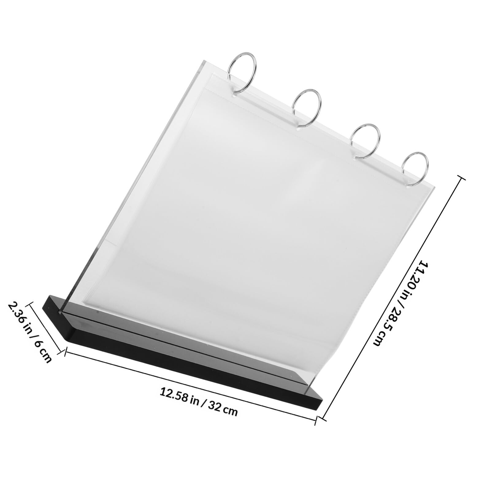 Porta Cartelli da Tavolo in Acrilico e Base in Legno 6 Tasche per Fogli A4, Facile da Pulire e Sostituire, per Bar e Caffè