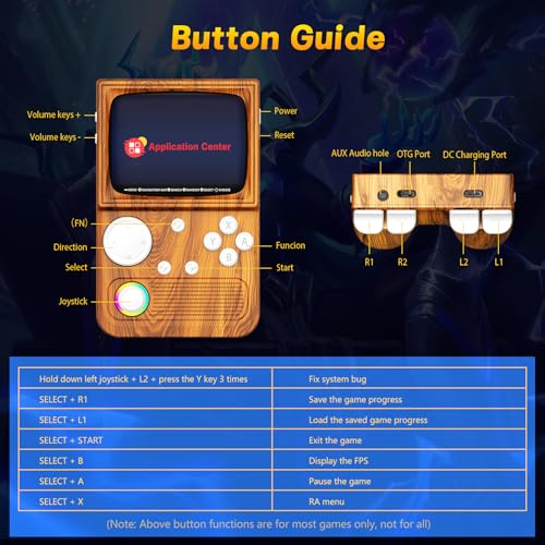 Image of R36T Retro Handheld Game Console, 3.5 Inch Video Game Console with 3500mAh Battery, Retro Gaming Console Supports WiFi Download and Network Battling (Wood Grain Brown)