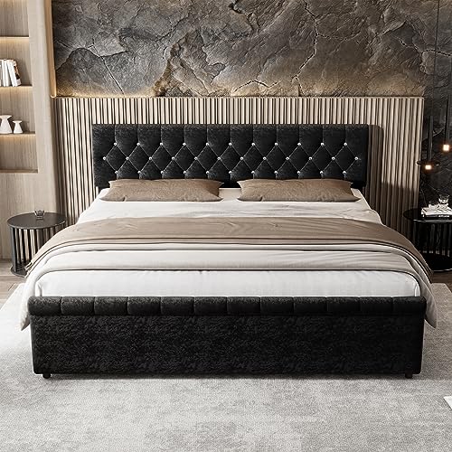 Moimhear Cama tapizada de 180 x 200
