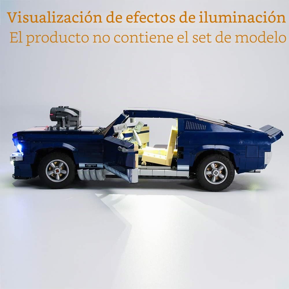 GEAMENT Conjunto de Luces LED por Ford Mustang - Compatible con Lego Creator 10265 de Bloques de construcción (Juego Modelo no Incluido)