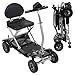 Vive Folding Mobility Scooter - 4 Wheel Electric Powered Wheelchair Aid- Foldable, Lightweight, Motorized, for Adults, Seniors- Light Compact Mobile Travel - Airline Approved - Long Range Battery