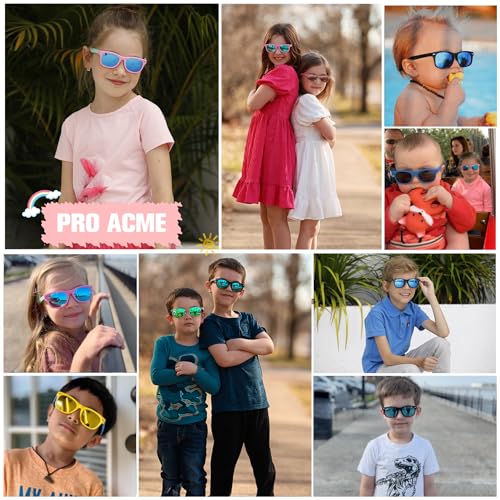 Pro Acme TPEE Rubber Flexible Kids Polarized Sunglasses for Baby and Children Age 0-13(A01-(mirrored) 4pairs/48mm) - Image 3