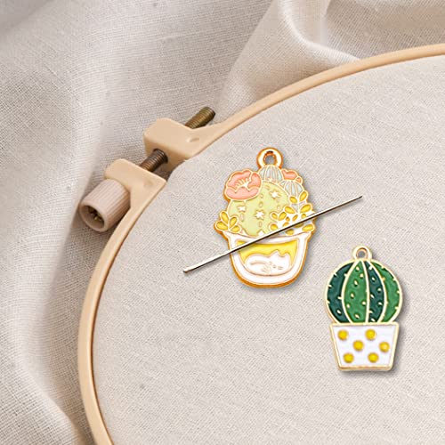 Image of Needle Minder Magnetic for Cross Stitch,Cactus Keepers Sewing and Embroidery Kit,Set of Pin Holders Crafts Needlework Supplies（2 PCS）, Green, (csljmy20220825-0008)